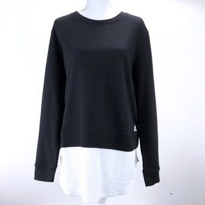 ADIDAS BLACK LAYERED SWEATSHIRT NEW